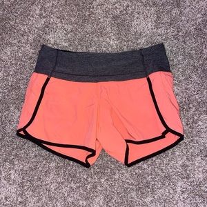 Coral Lululemon Running Shorts